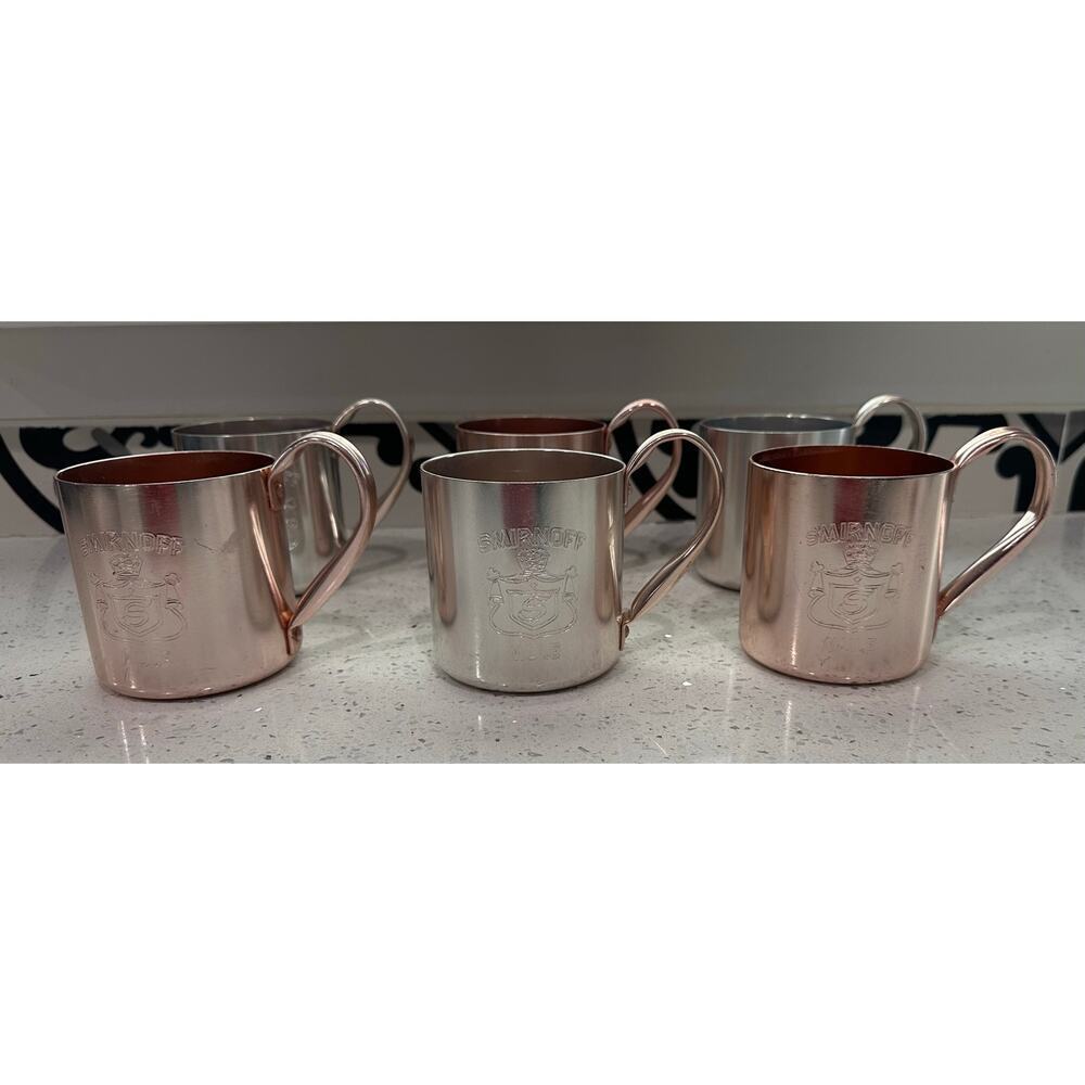 Vintage Smirnoff Mule Copper Moscow Mule Mugs - Set of 6,